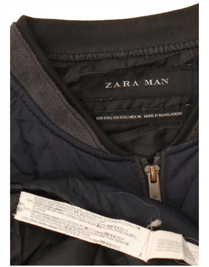 Zara Gilet matelassé pour homme UK 44 2XL Bleu marine Polyester