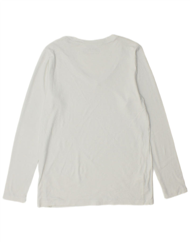 EDDIE BAUER Womens Top Long Sleeve UK 18 XL White Cotton