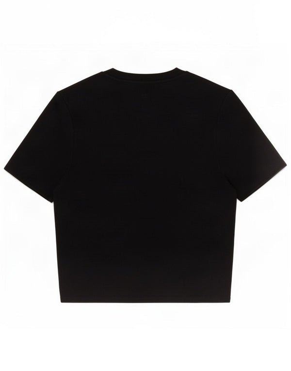 Zara Haut court à manches courtes pour femme UK 42 Viscose noir moyen