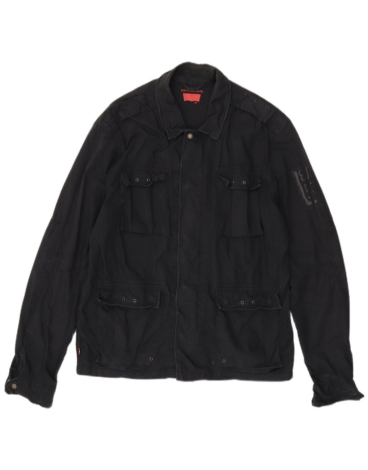 LEVI'S Veste militaire graphique pour homme UK 42 XL Noir Coton