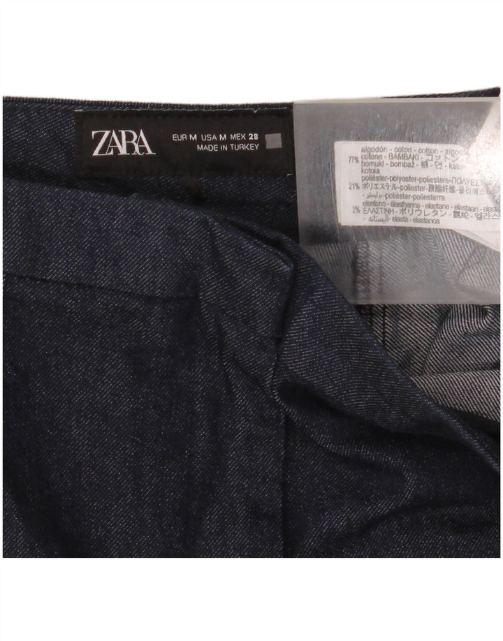 Zara Pantalon Bootcut Femme Moyen W28 L32 Bleu Marine Coton