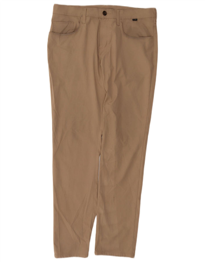 Pantalon décontracté slim vintage pour hommes W33 L31 Beige Polyester