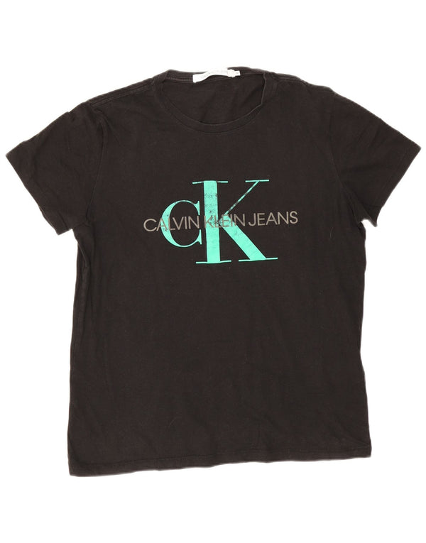 Calvin Klein Jeans T-Shirt Graphique Homme Noir Moyen Coton