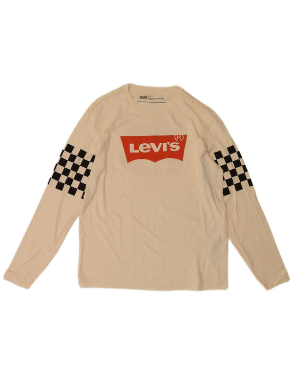 Levi's Haut Graphique à Manches Longues Coupe Standard Homme Blanc Cassé Géométrique