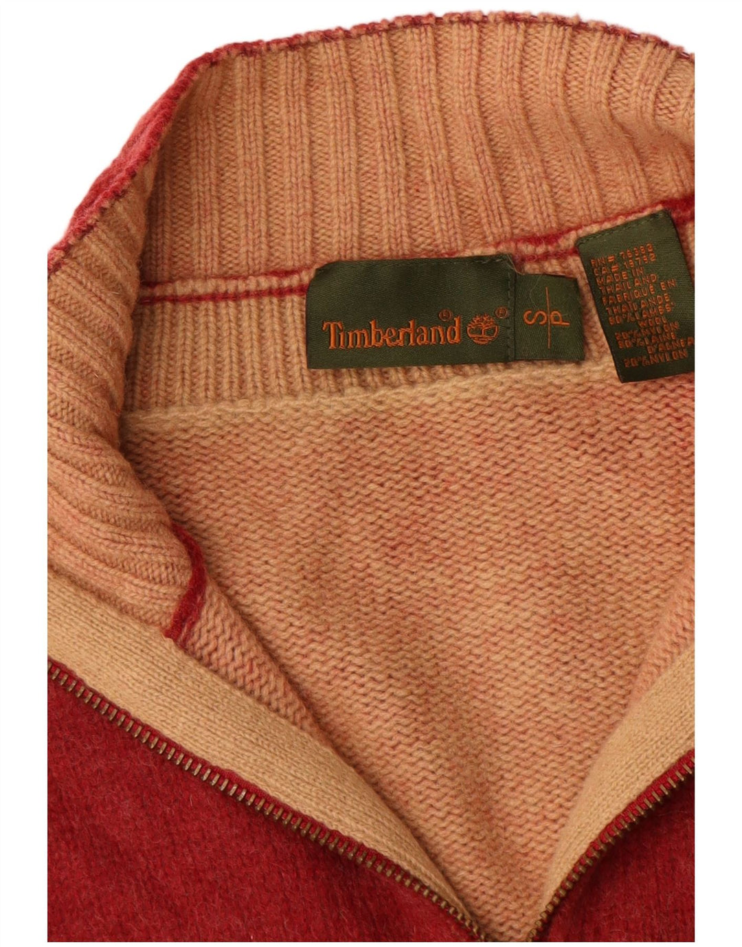 Timberland Pull Cardigan Homme Petit Rouge Laine d'Agneau