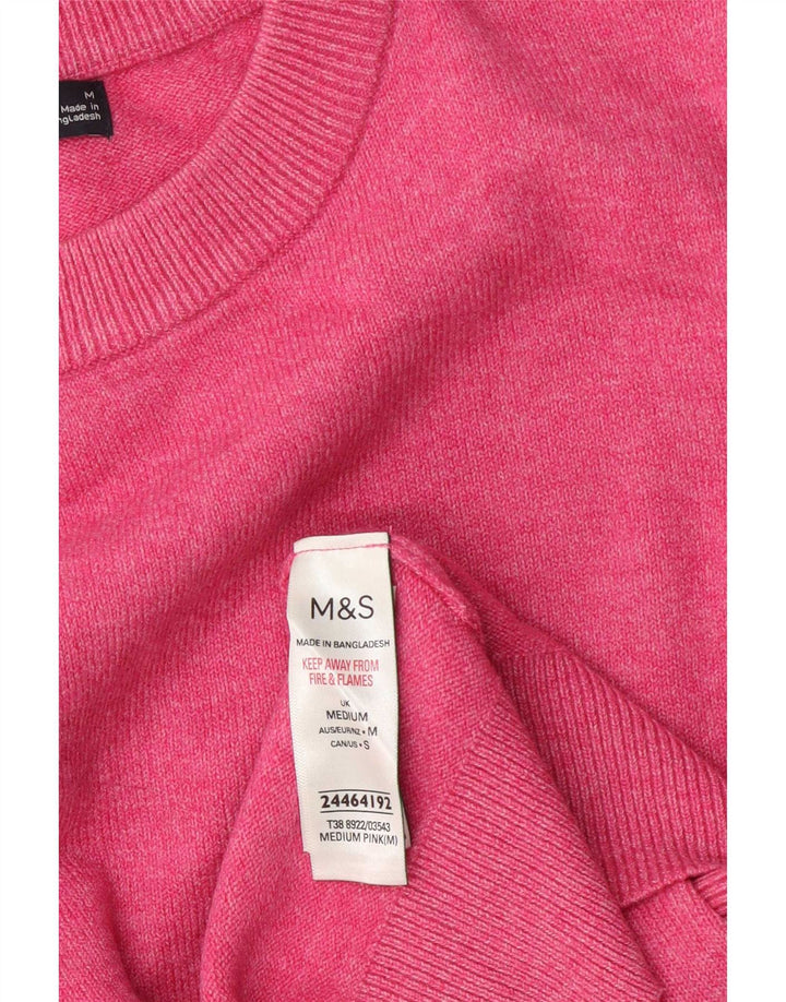 Marks & Spencer Pull à col rond pour femme UK 14 Polyester rose moyen