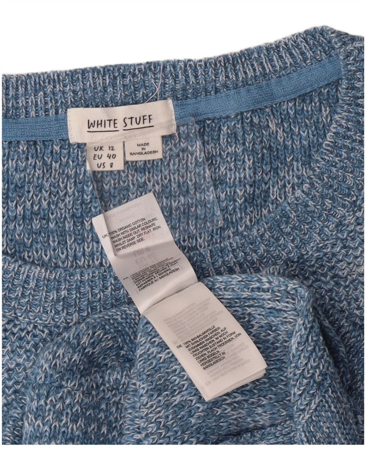 Pull à col rond White Stuff pour femme UK 12 Bleu moyen Coton
