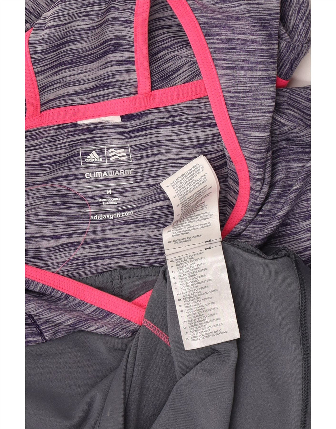 Adidas Climawarm Top à manches longues pour femme UK 12 Gris moyen Colourblock