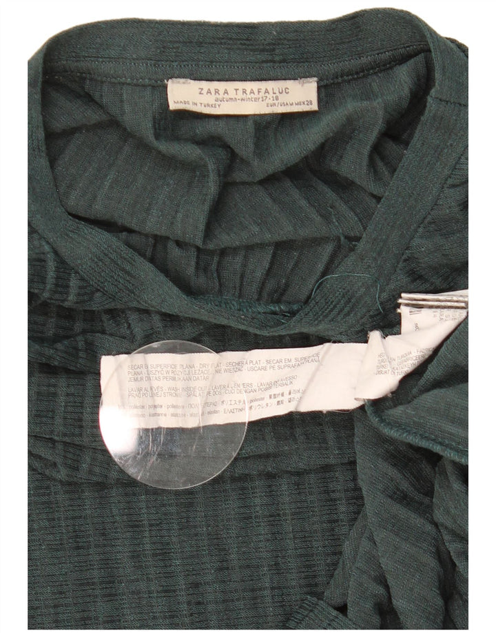 Zara Womens Trafaluc Robe droite surdimensionnée à manches longues UK 14 Vert moyen