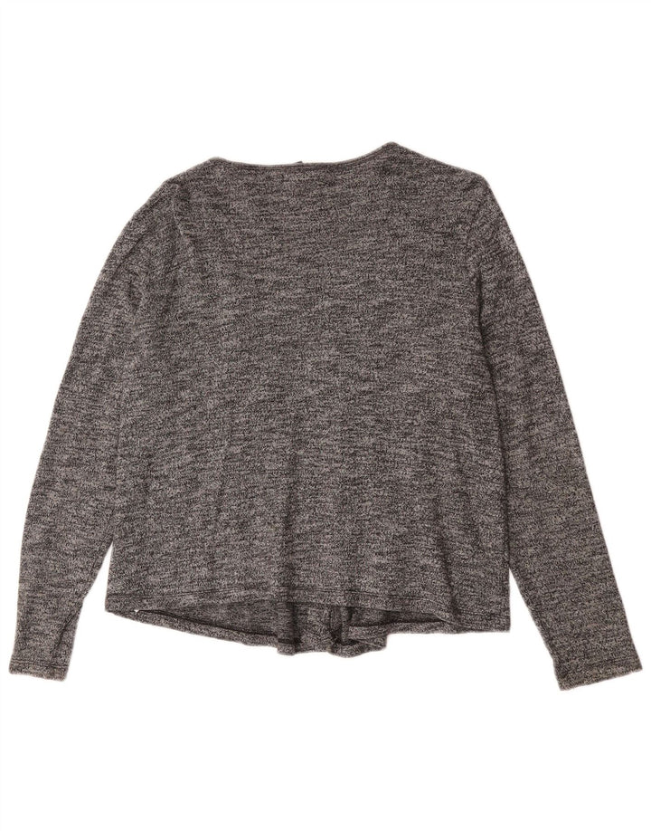Gap Pull Cardigan Ouvert pour Femme UK 14 Coton Chiné Gris Moyen