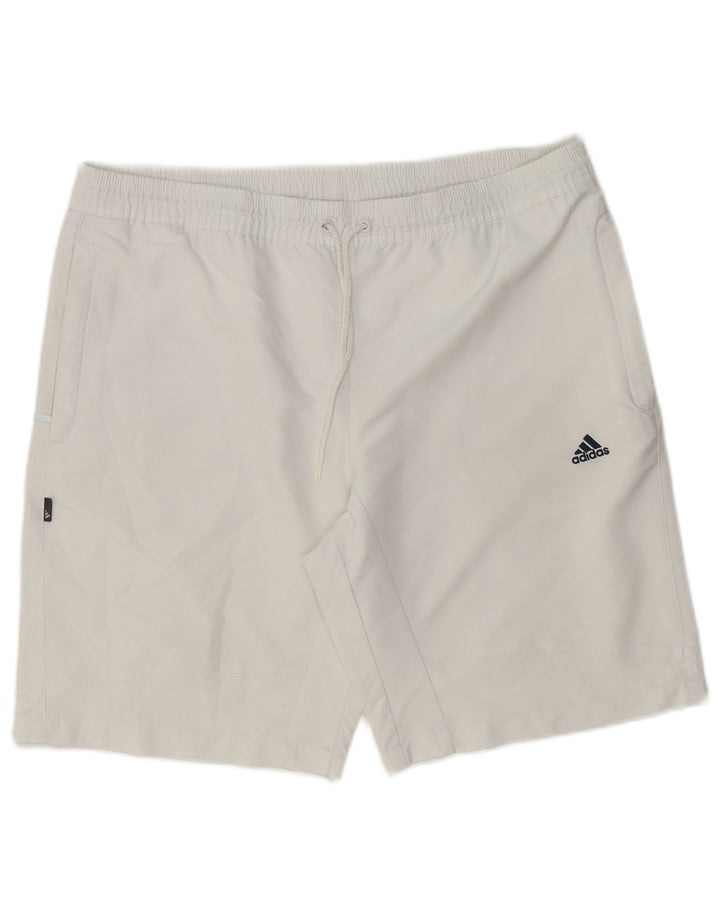 Adidas Short de sport pour homme en polyester blanc moyen