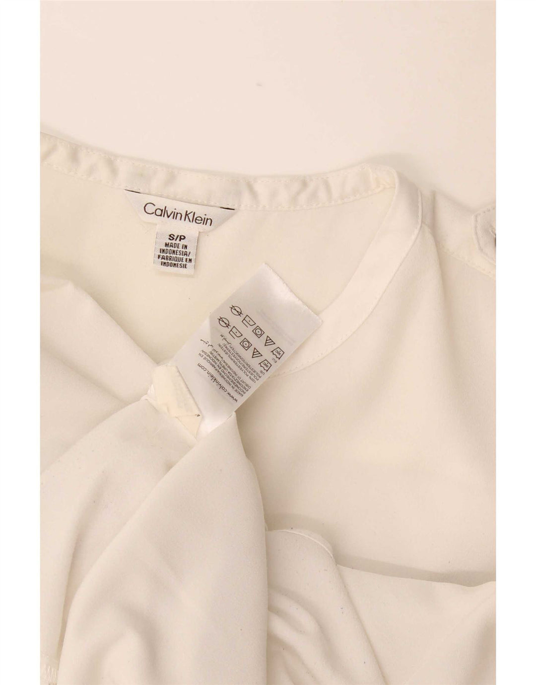 Calvin Klein Chemisier pour femme UK 10 Petit Blanc Polyester