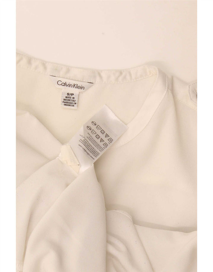 Calvin Klein Chemisier pour femme UK 10 Petit Blanc Polyester