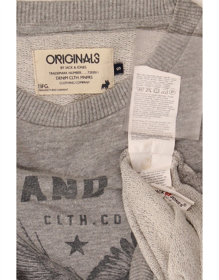 Jack & Jones Sweat-Shirt Graphique Homme Petit Gris Coton