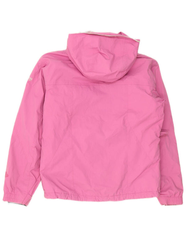 Columbia Veste de pluie à capuche pour femme UK 14 Nylon rose moyen