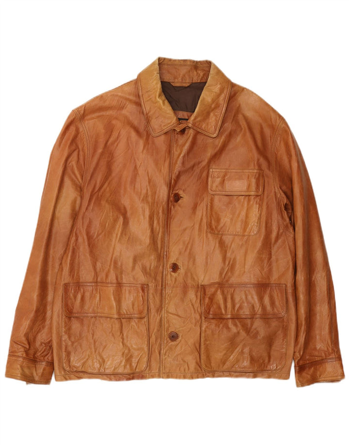 Vittorio Forti Veste en cuir basique pour homme IT 50 Grand cuir marron