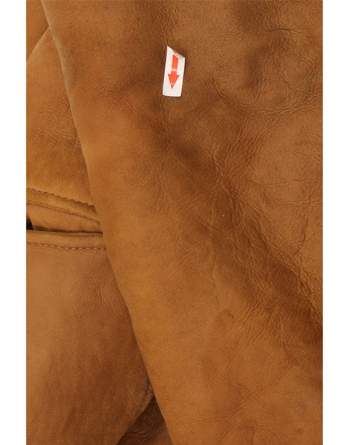 vintage Femme Double Breasted Shearling Jacket UK 14 Grand Beige