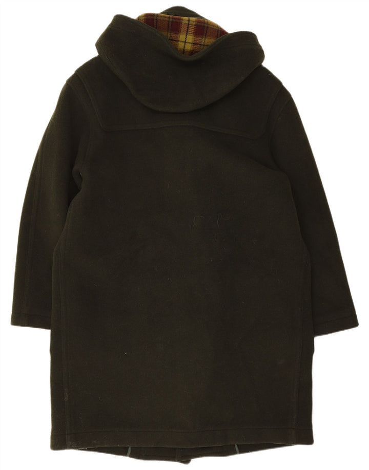 vintage Femmes À Capuchon Duffle Coat UK 14 Vert Moyen