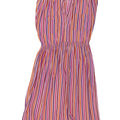vintage Femme Sans Manches A-Line Robe EU 40 Moyen Multicolore Rayé