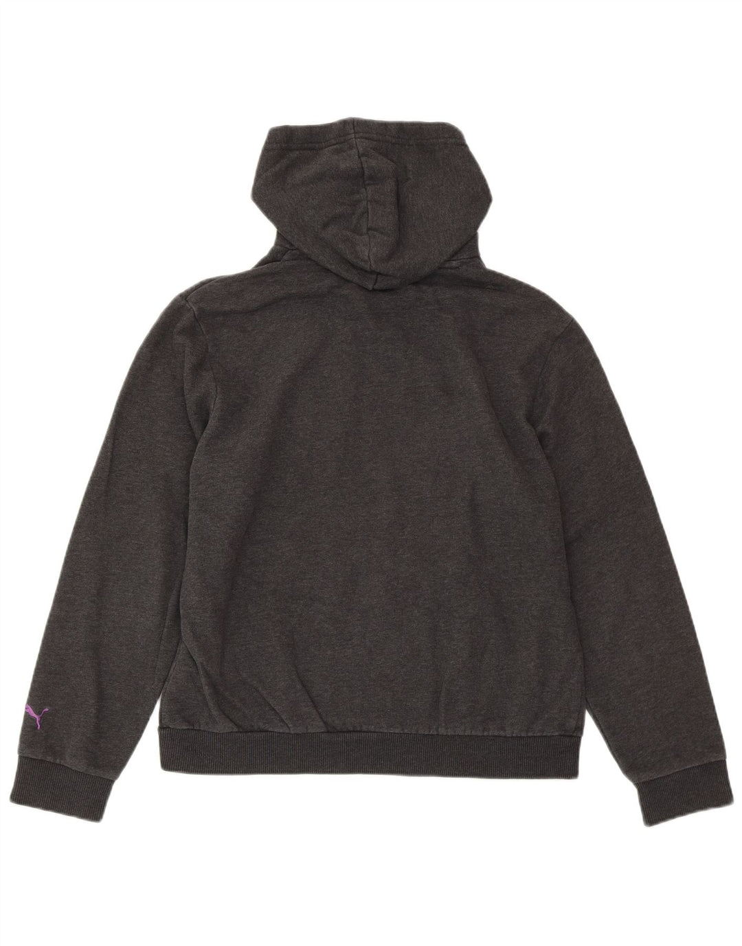 PUMA Pull à capuche graphique pour femme UK 14 Large Gris Coton