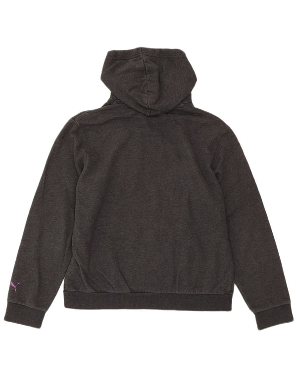 PUMA Pull à capuche graphique pour femme UK 14 Large Gris Coton