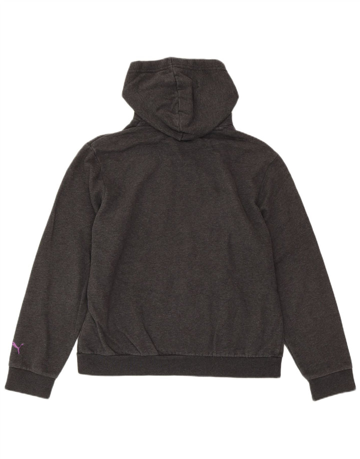 PUMA Pull à capuche graphique pour femme UK 14 Large Gris Coton