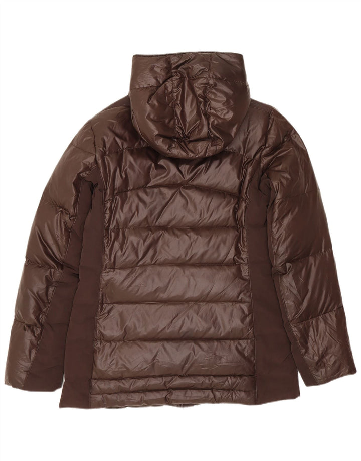 Geox Veste matelassée à capuche pour femme UK 8 Small Marron Colorblock Polyester
