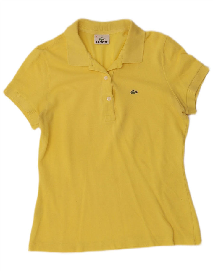 Lacoste Polo Femme Taille 38 Coton Jaune Moyen