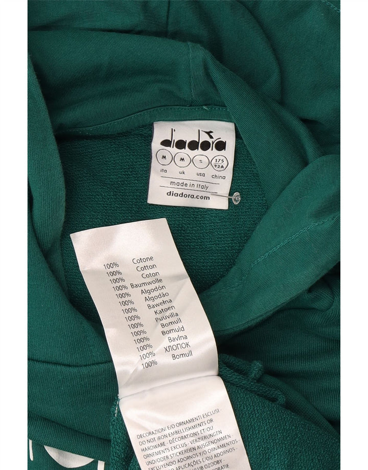 Diadora Pull à Capuche Graphique Homme Vert Moyen Coton