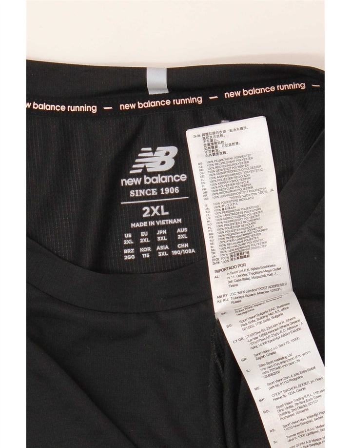 New Balance T-Shirt Homme Haut 2XL Noir Polyester