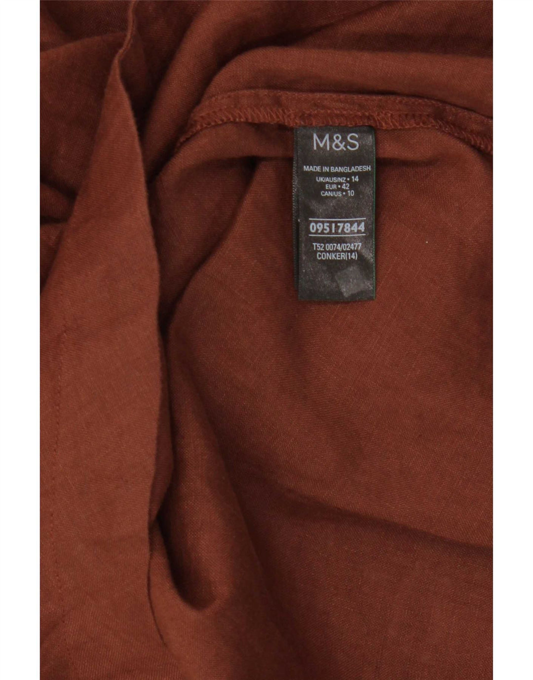 Marks & Spencer Tunique pour femme UK 14 Grand Lin Marron