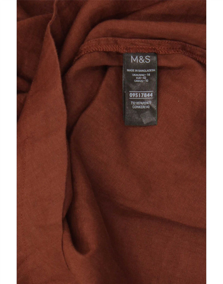 Marks & Spencer Tunique pour femme UK 14 Grand Lin Marron