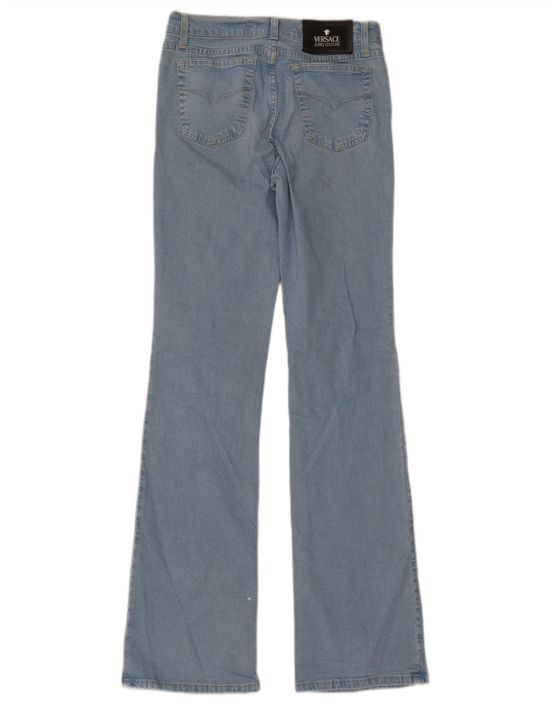 Versace Femme Jean évasé W29 L32 Bleu Coton