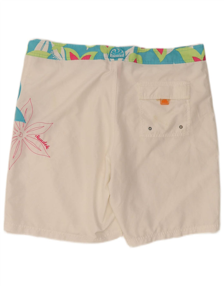 Sundek Short de bain pour homme en polyester à fleurs blanches