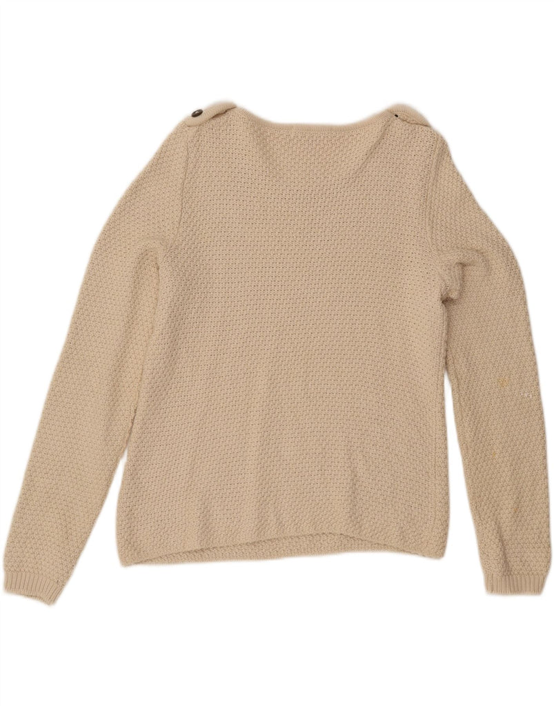 BODEN Womens Boat Neck Jumper Sweater UK 12 Medium Beige Cotton Vintage Boden and Second-Hand Boden from Messina Hembry 