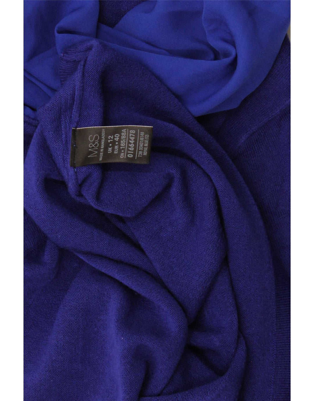 Marks & Spencer Pull col roulé pour femme UK 12 Bleu moyen Polyester