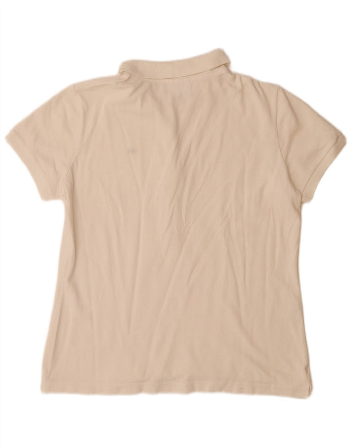 Lacoste Polo Femme Taille 48 XL Coton Blanc Cassé