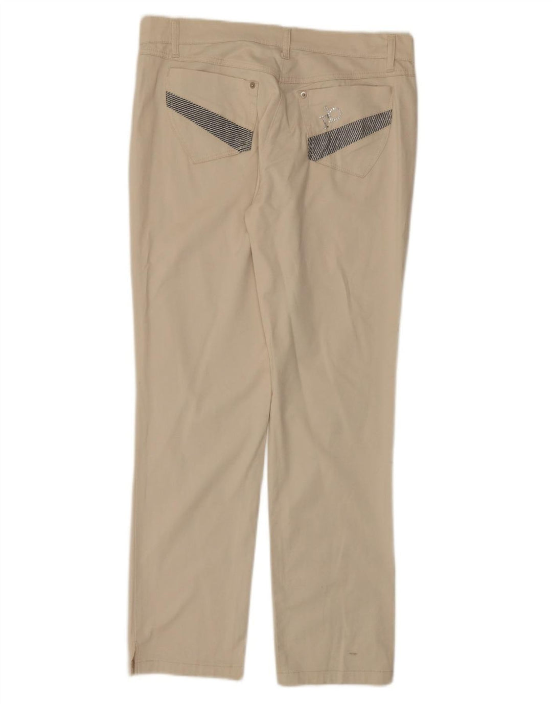 ROCCOBAROCCO Pantalon décontracté droit pour femme IT 46 Large W34 L30 Beige