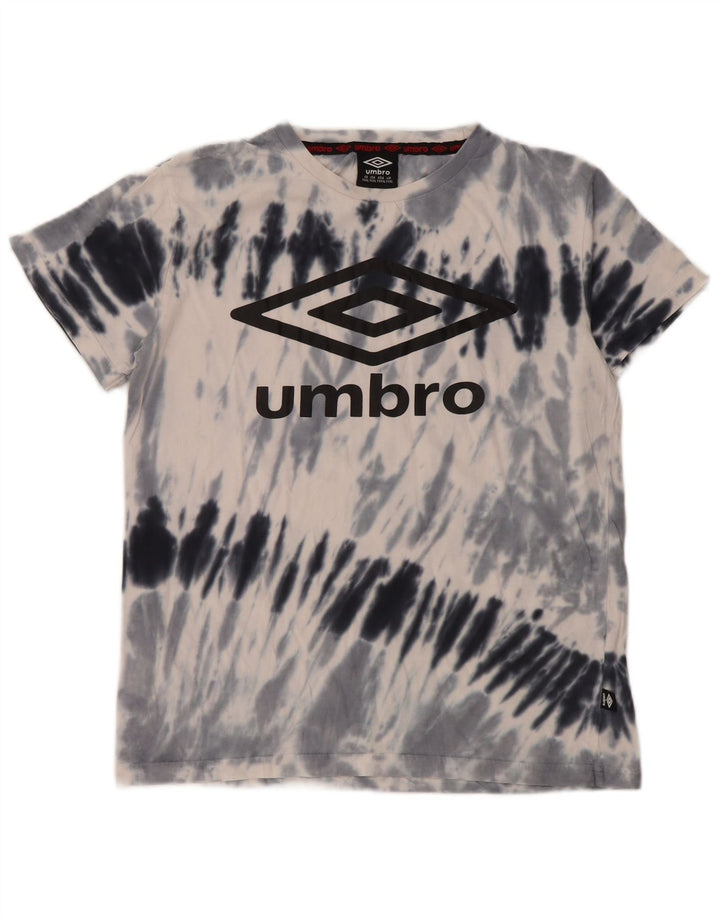UMBRO T-shirt graphique pour garçon 15-16 ans 2XL Gris Tie Dye Coton