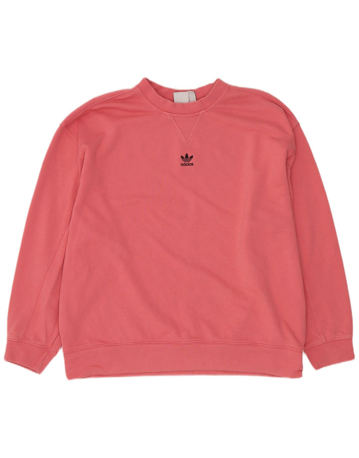 ADIDAS Sweat-shirt surdimensionné pour femme UK 10 Petit coton rose
