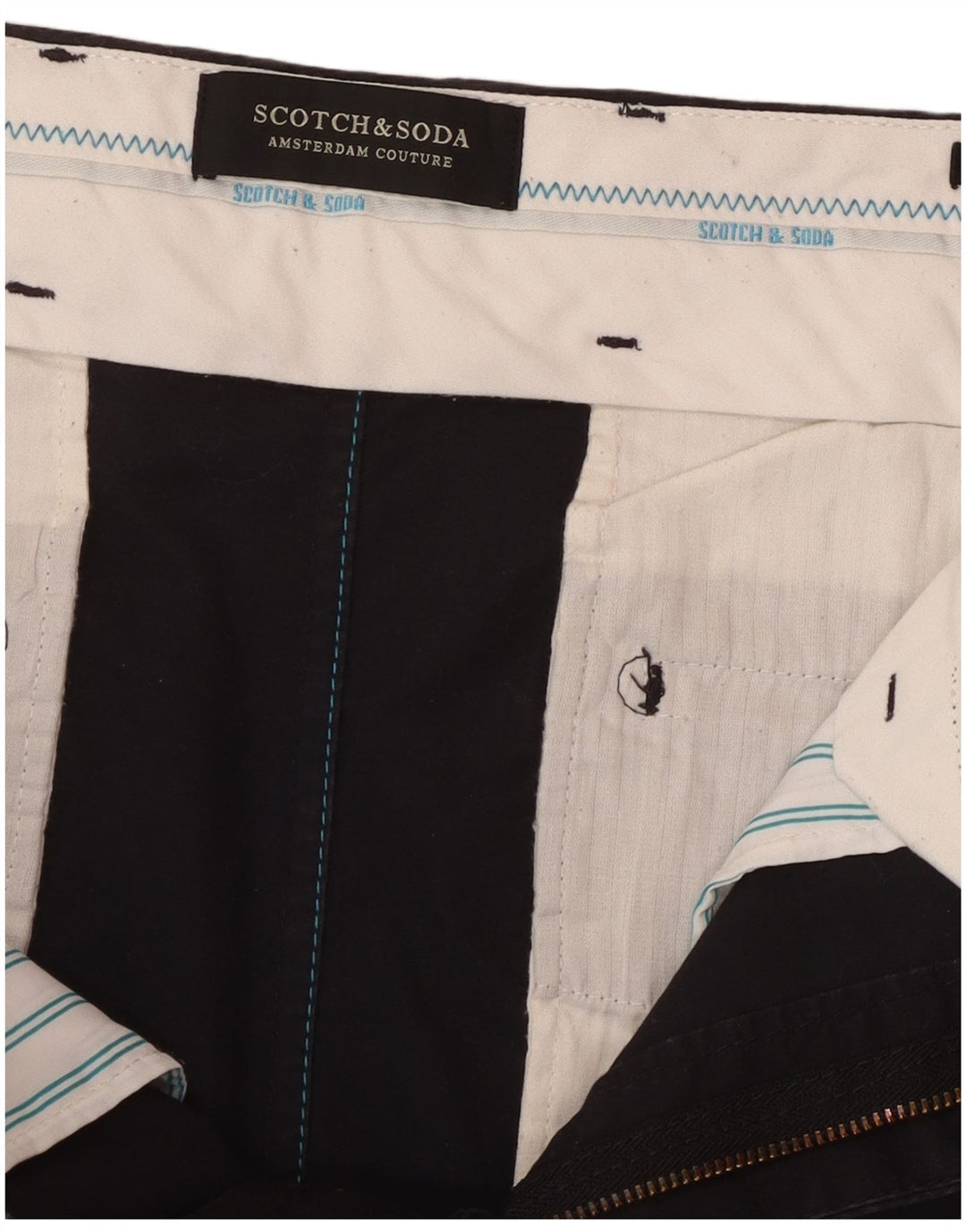 Scotch & Soda Short Chino Stuart W32 Homme Bleu Marine Moyen en Coton