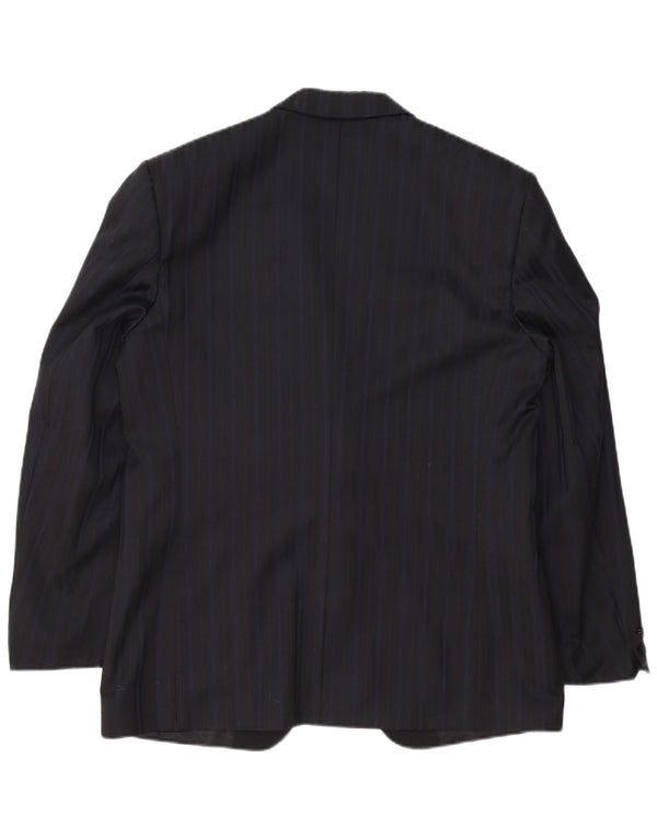 TREVIRA Veste Blazer 1 Bouton Homme IT 52 XL Bleu Marine Rayé Polyester