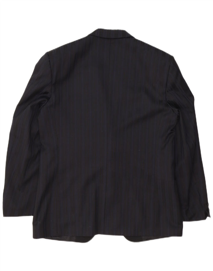 TREVIRA Veste Blazer 1 Bouton Homme IT 52 XL Bleu Marine Rayé Polyester