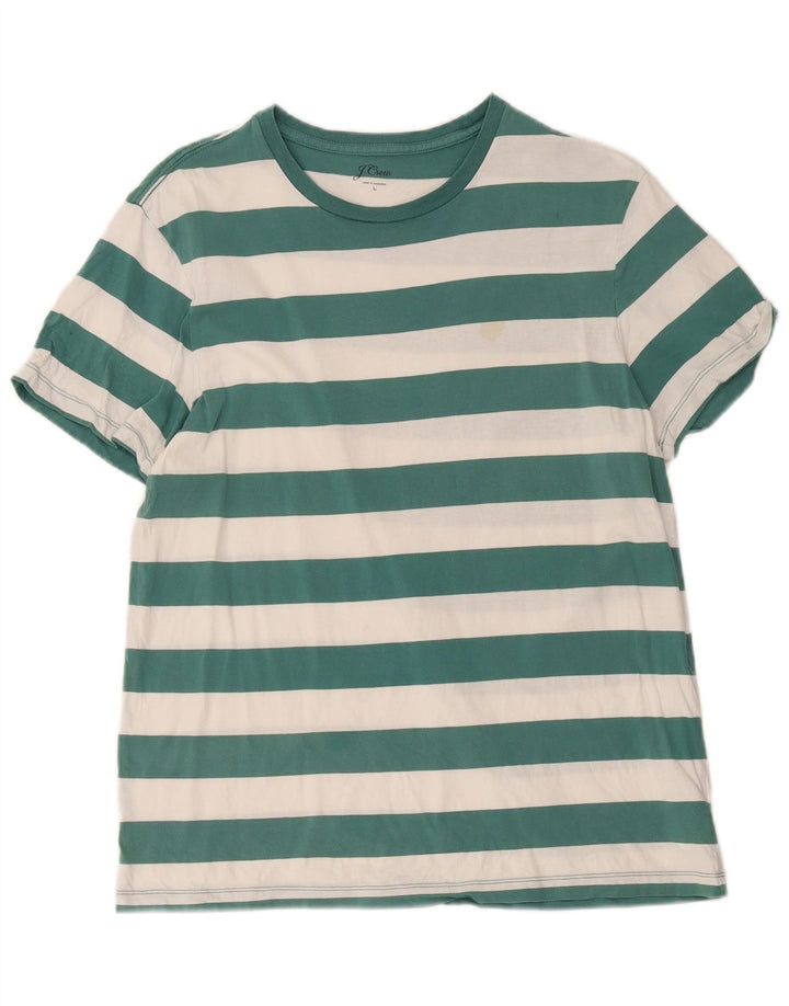 J. Crew T-Shirt Homme Haut Large Coton Rayé Vert