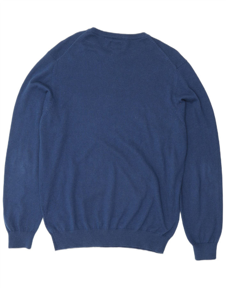 vintage Mens Crew Neck Jumper Pull Grand Coton Bleu