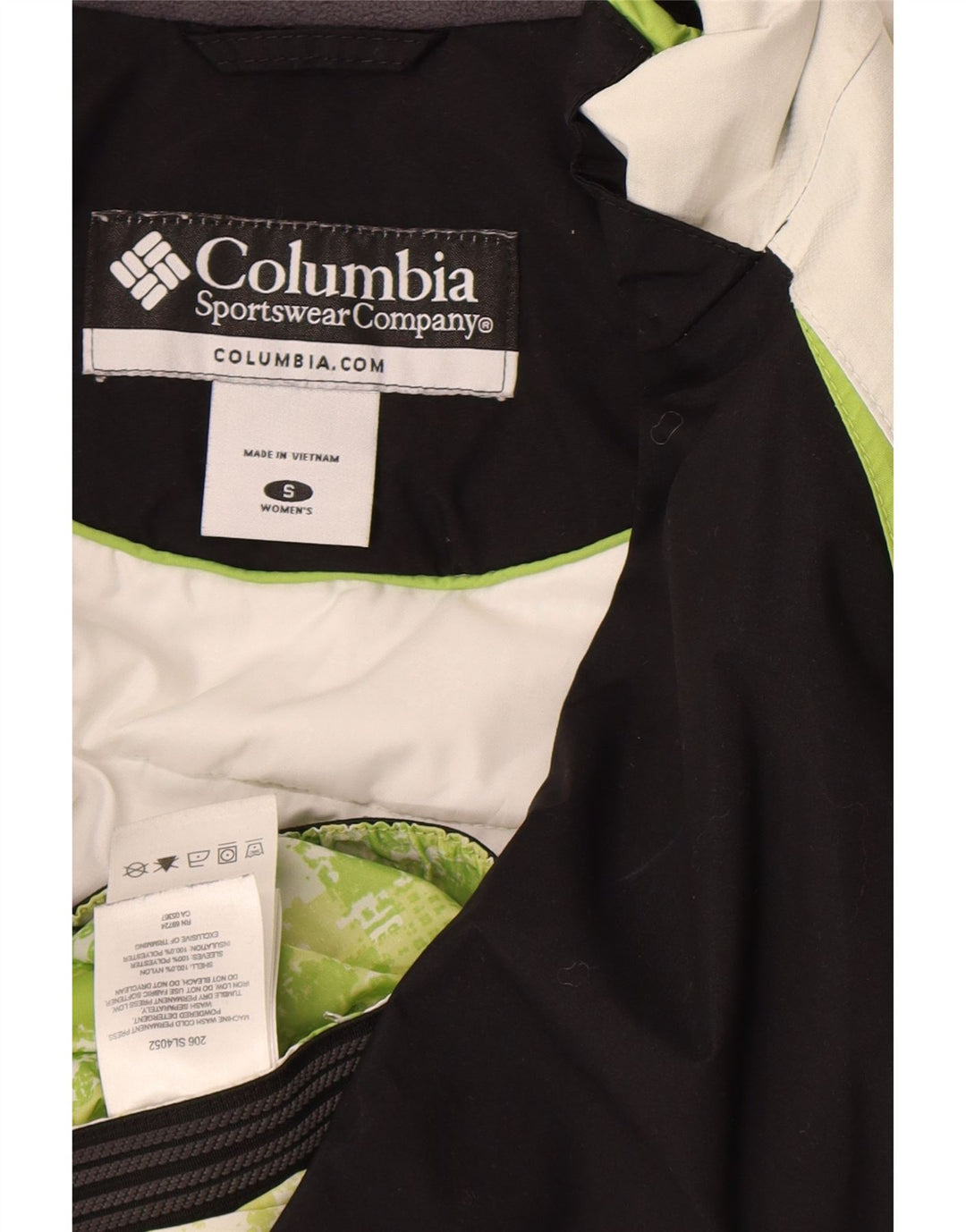 Columbia Veste de ski surdimensionnée pour femme UK 10 Small Noir Colorblock Nylon