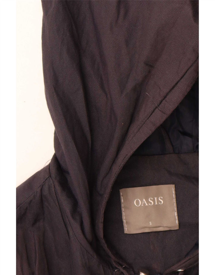 Oasis Parka surdimensionnée à capuche pour femme UK 10 Small Bleu marine en coton