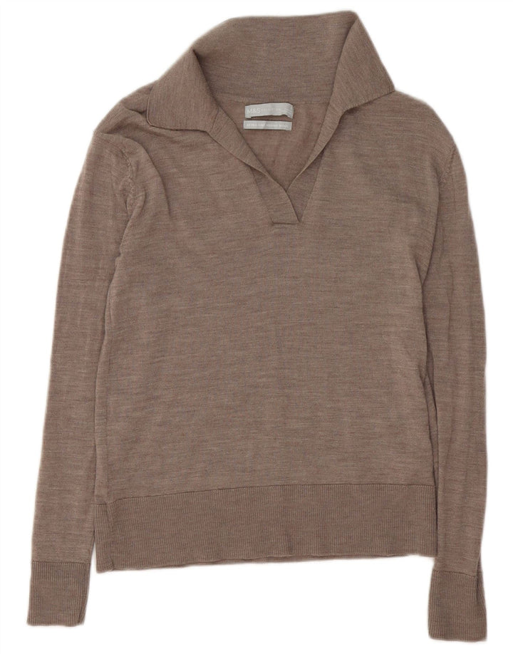 Marks & Spencer Pull à col polo pour femme UK 10 Petit Gris