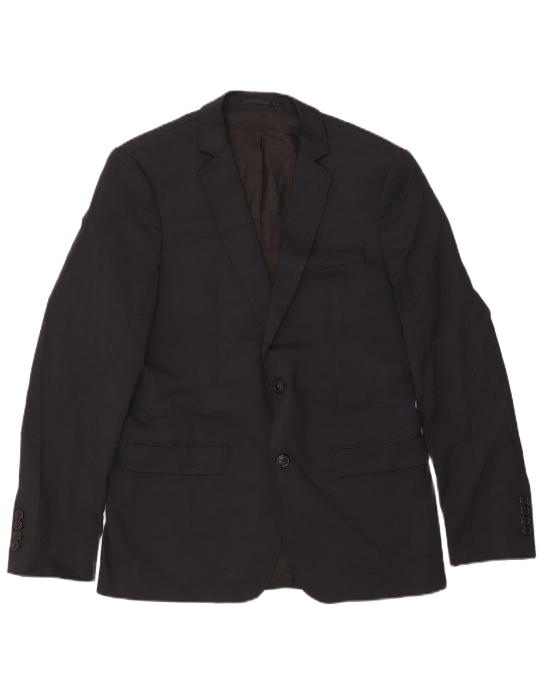 Zara Veste blazer à 2 boutons pour homme EU 50 Bleu marine moyen Polyester