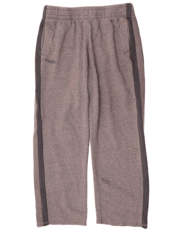 Superdry Pantalon De Survêtement Large Gris Colorblock Coton Homme